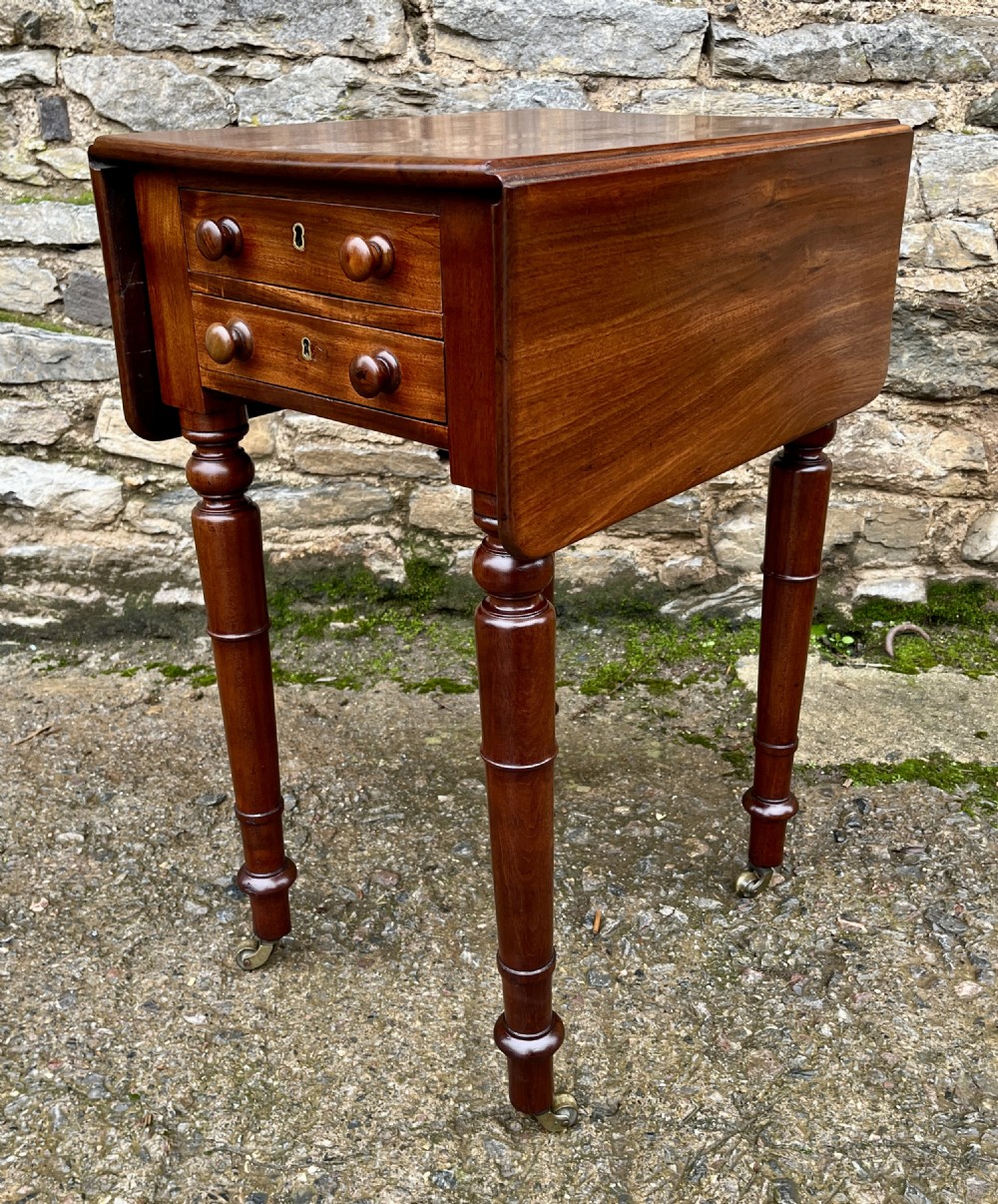 Victorian Mahogany Drop Flap Work Table View XI