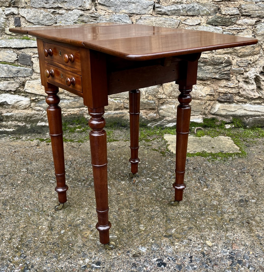 Victorian Mahogany Drop Flap Work Table View XIII