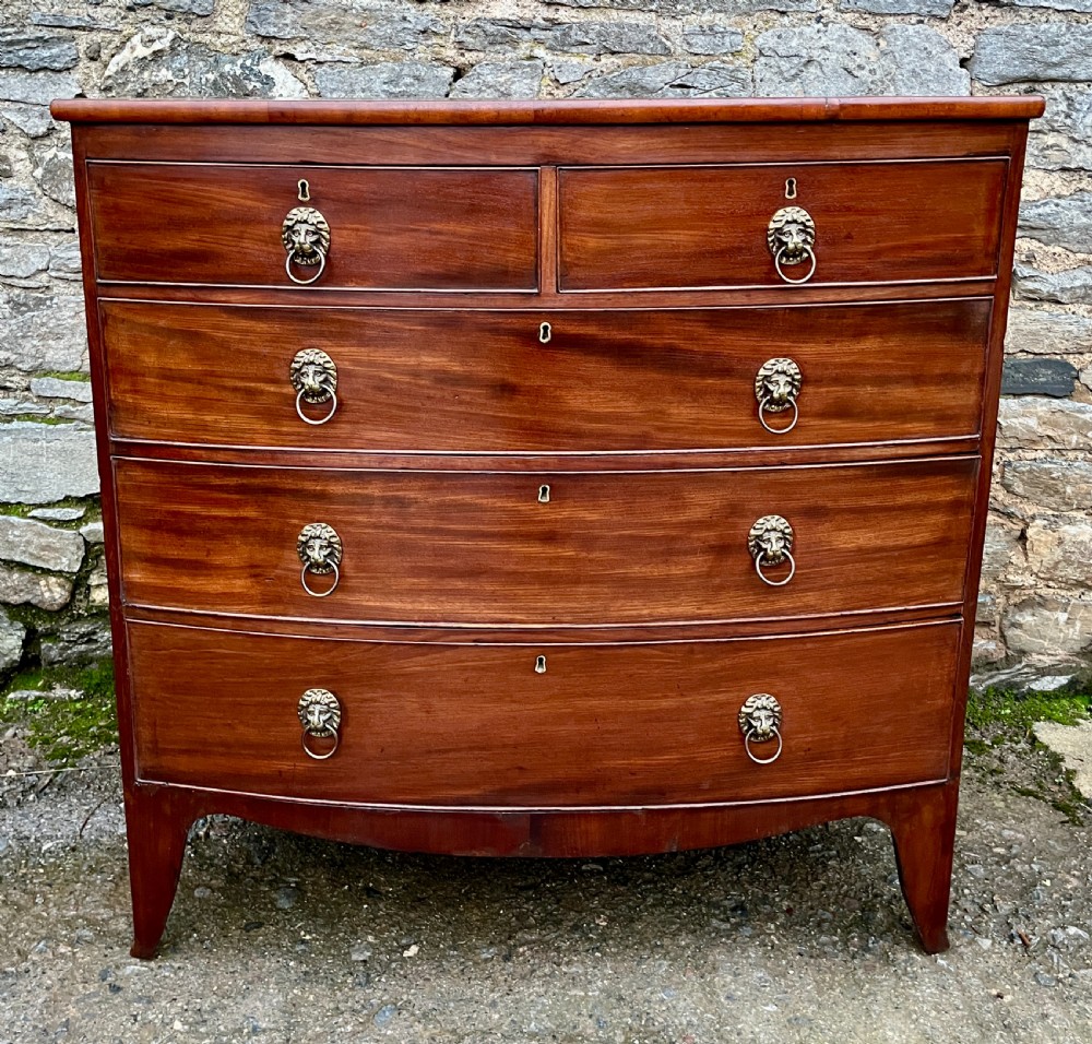 Regency Mahogany Bow Front Chest of Drawers View II