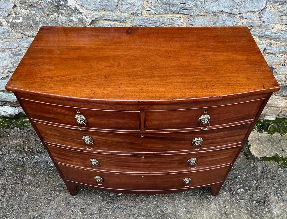 Regency Mahogany Bow Front Chest of Drawers View VII