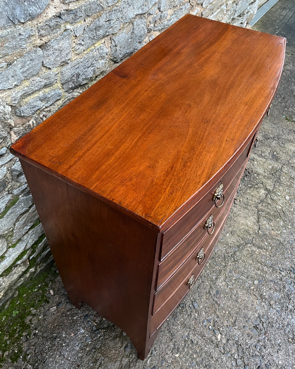 Regency Mahogany Bow Front Chest of Drawers View VIII