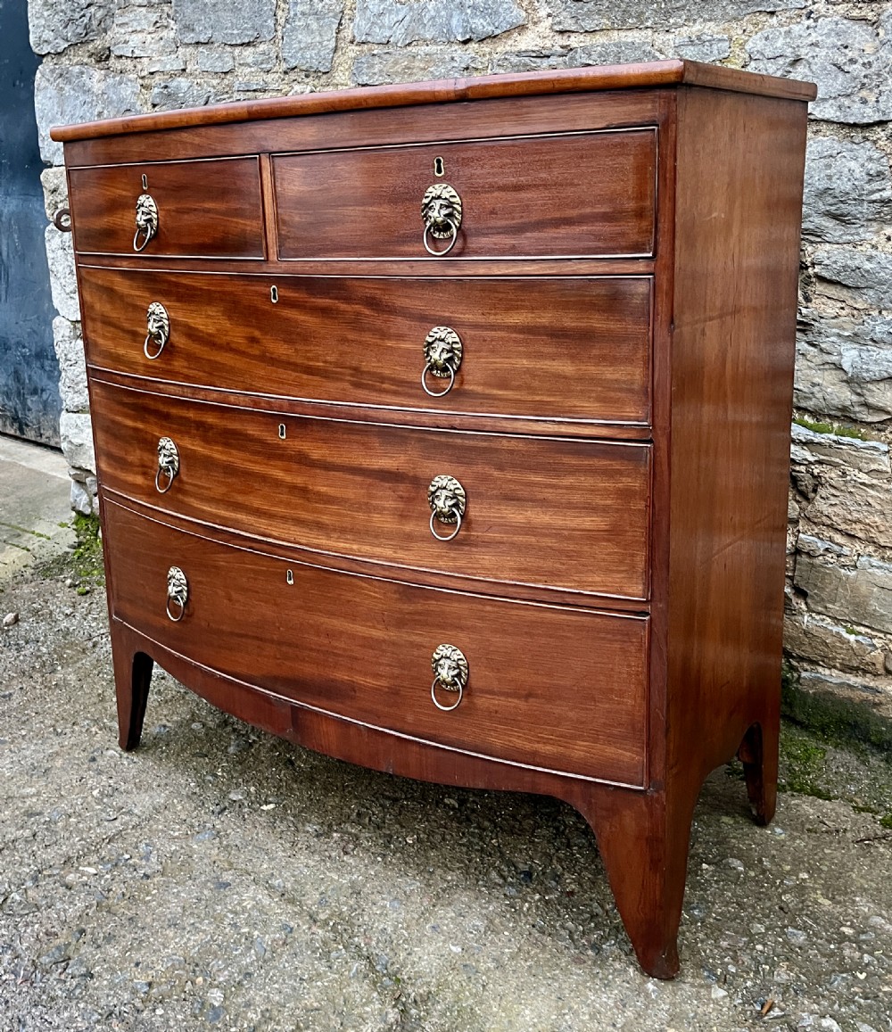 Regency Mahogany Bow Front Chest of Drawers View XIV