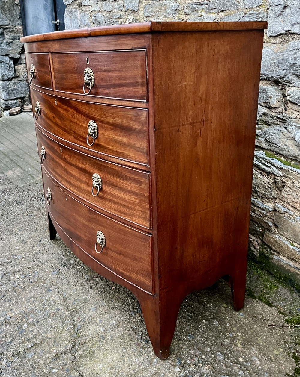 Regency Mahogany Bow Front Chest of Drawers View XV