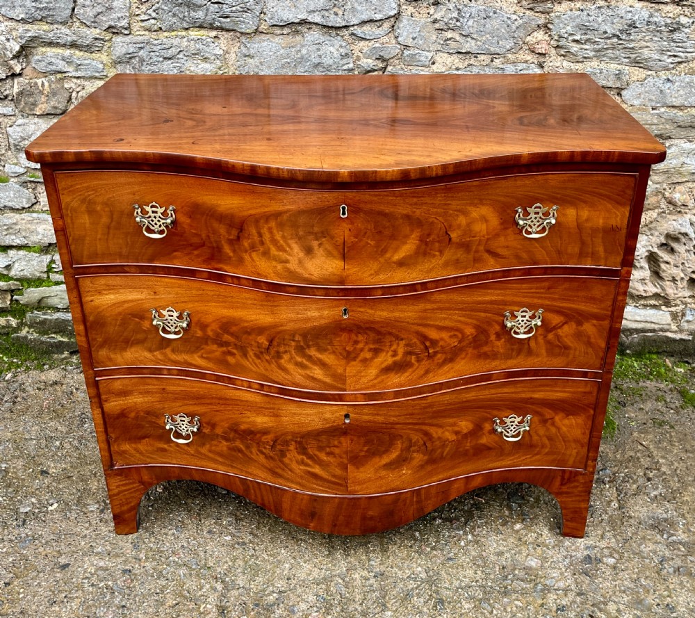 George III Serpentine Mahogany Chest of Drawers
