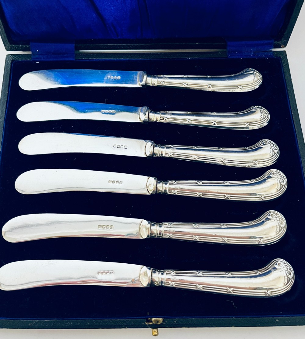 Set of 6 Antique Silver Handled Butter Knives View VIII