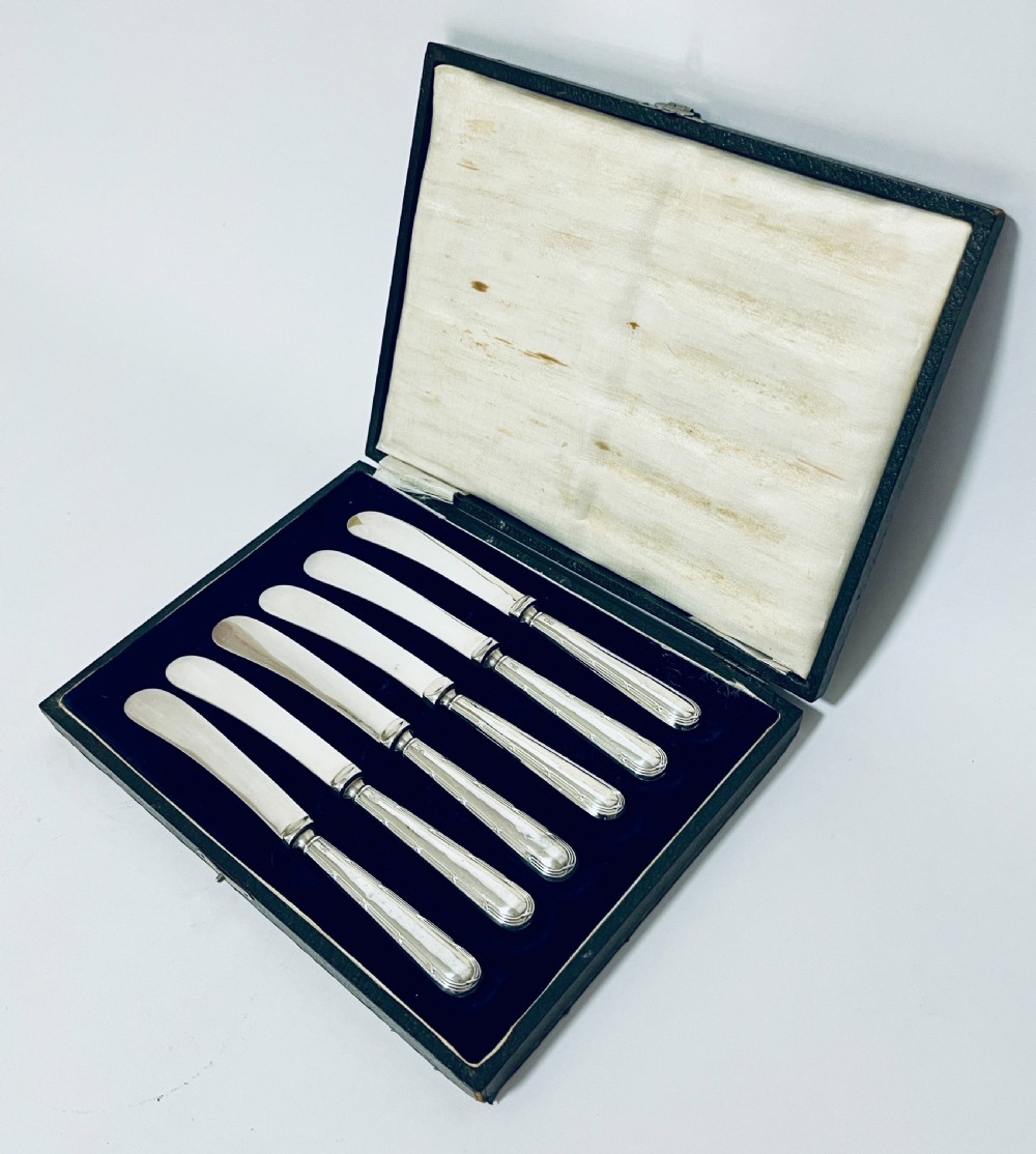 Set of 6 Silver Handled Butter Knives View II