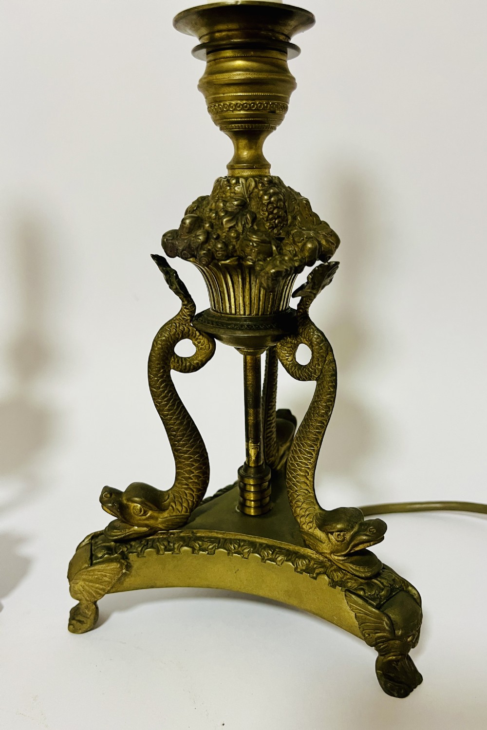 Pair of Antique Brass Table Lamps View II