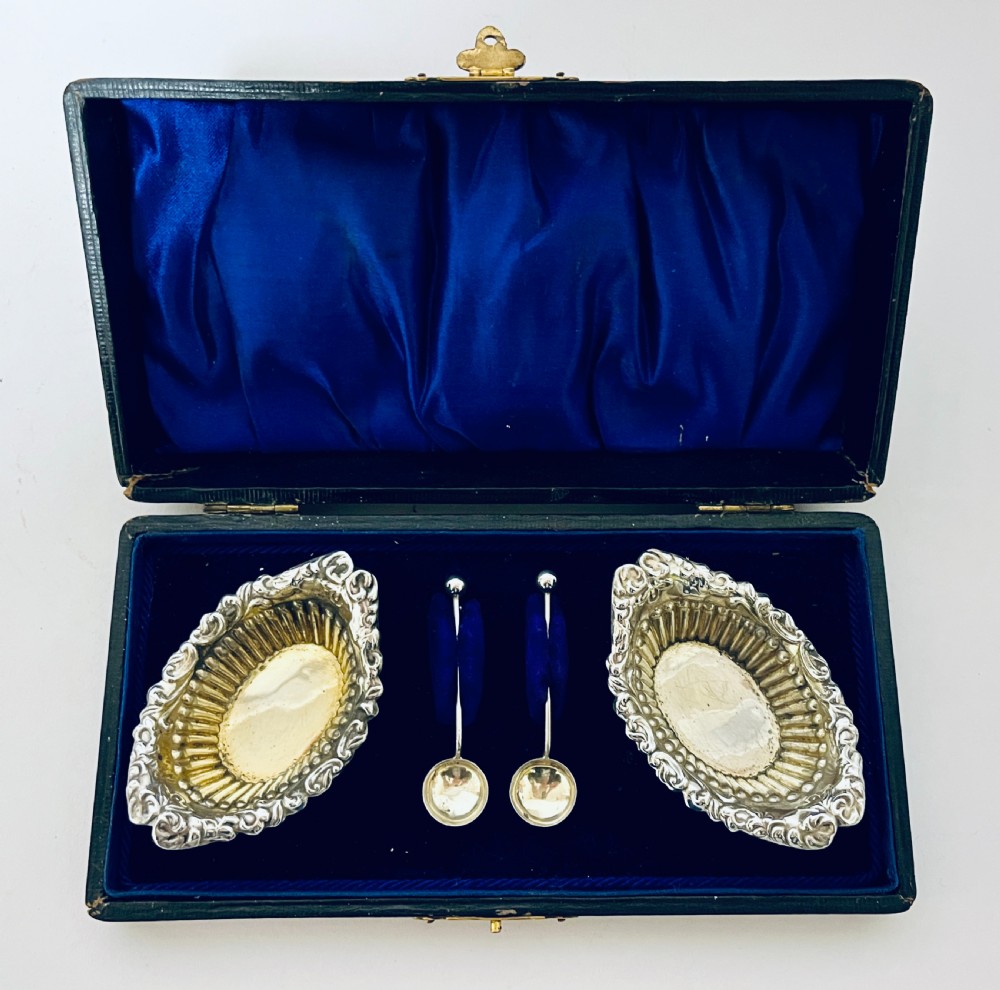 Pair of Antique Silver Salts View IV