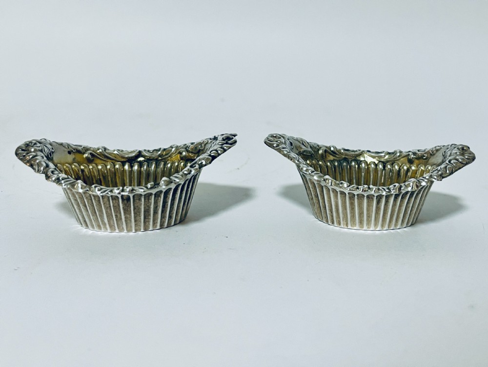 Pair of Antique Silver Salts View X
