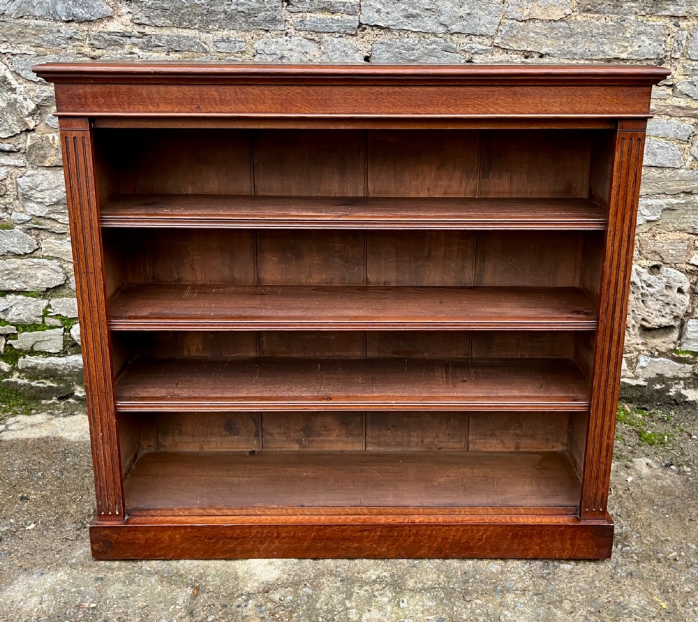 Edwardian Oak Open Bookcase