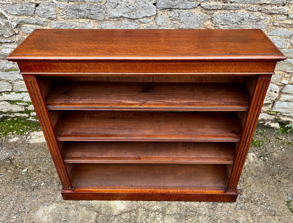 Edwardian Oak Open Bookcase View II