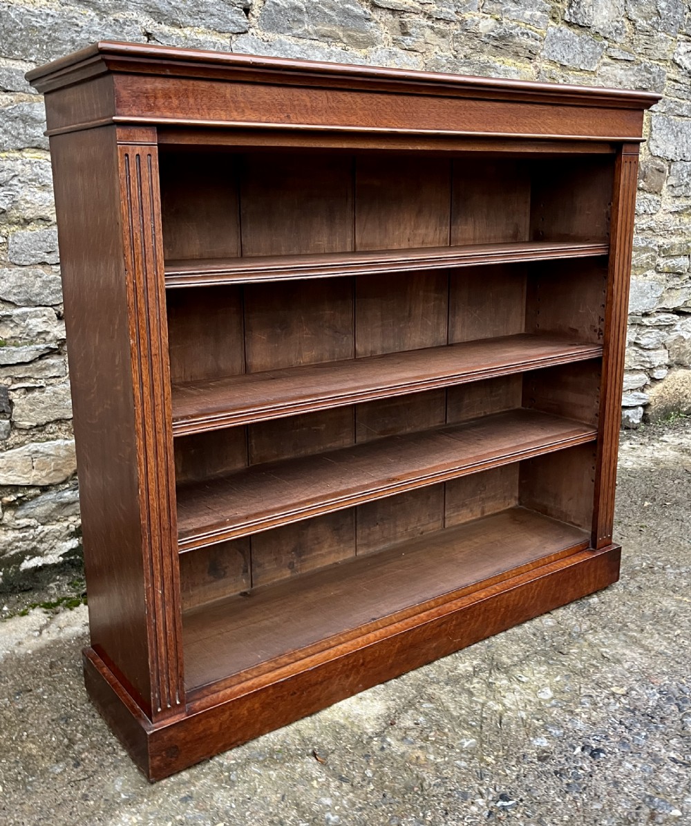 Edwardian Oak Open Bookcase View III