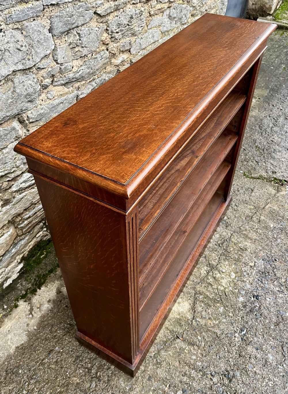 Edwardian Oak Open Bookcase View V