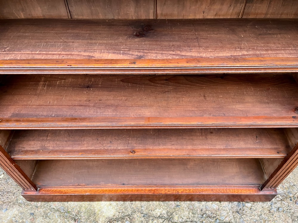Edwardian Oak Open Bookcase View VI