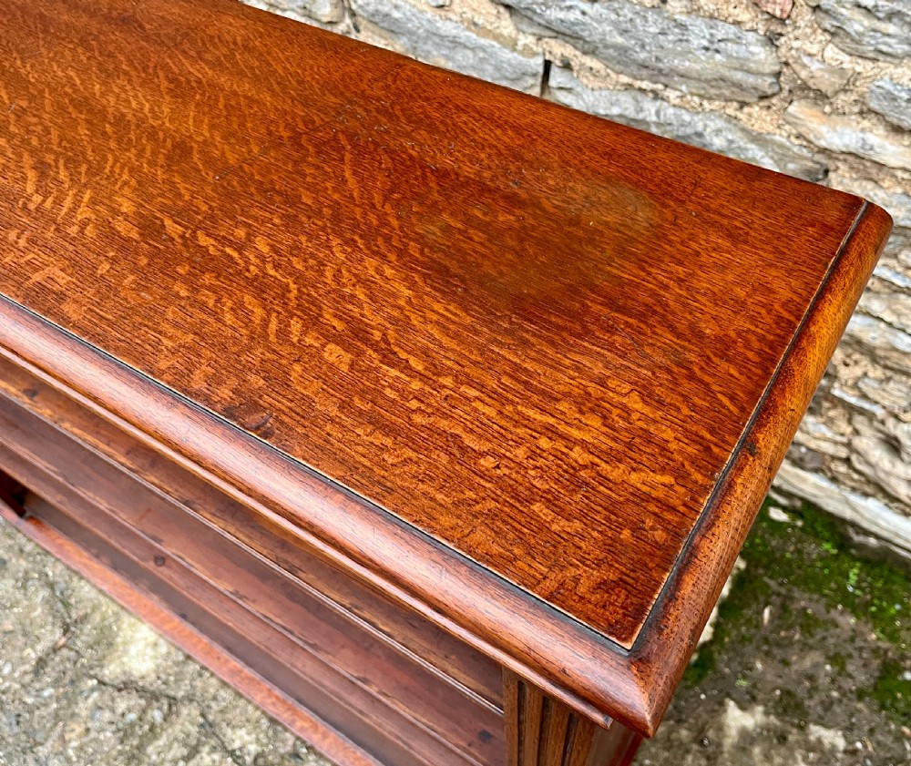 Edwardian Oak Open Bookcase View VII