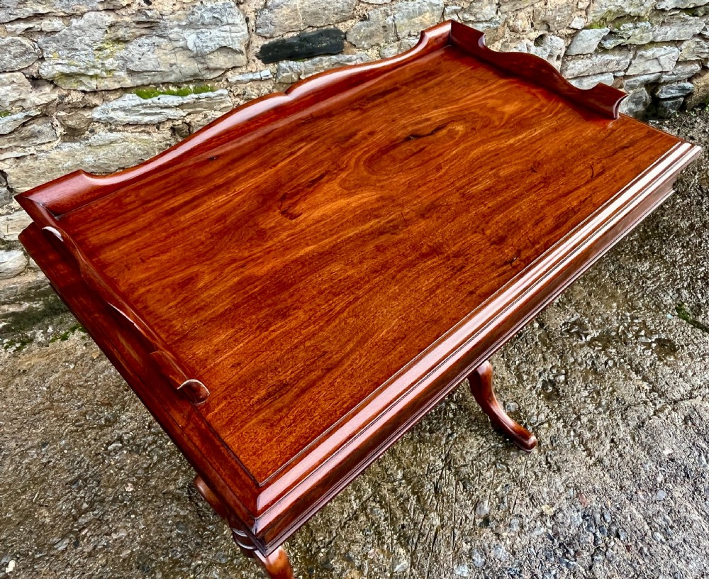 Victorian Mahogany Tray Top Side Table View IX