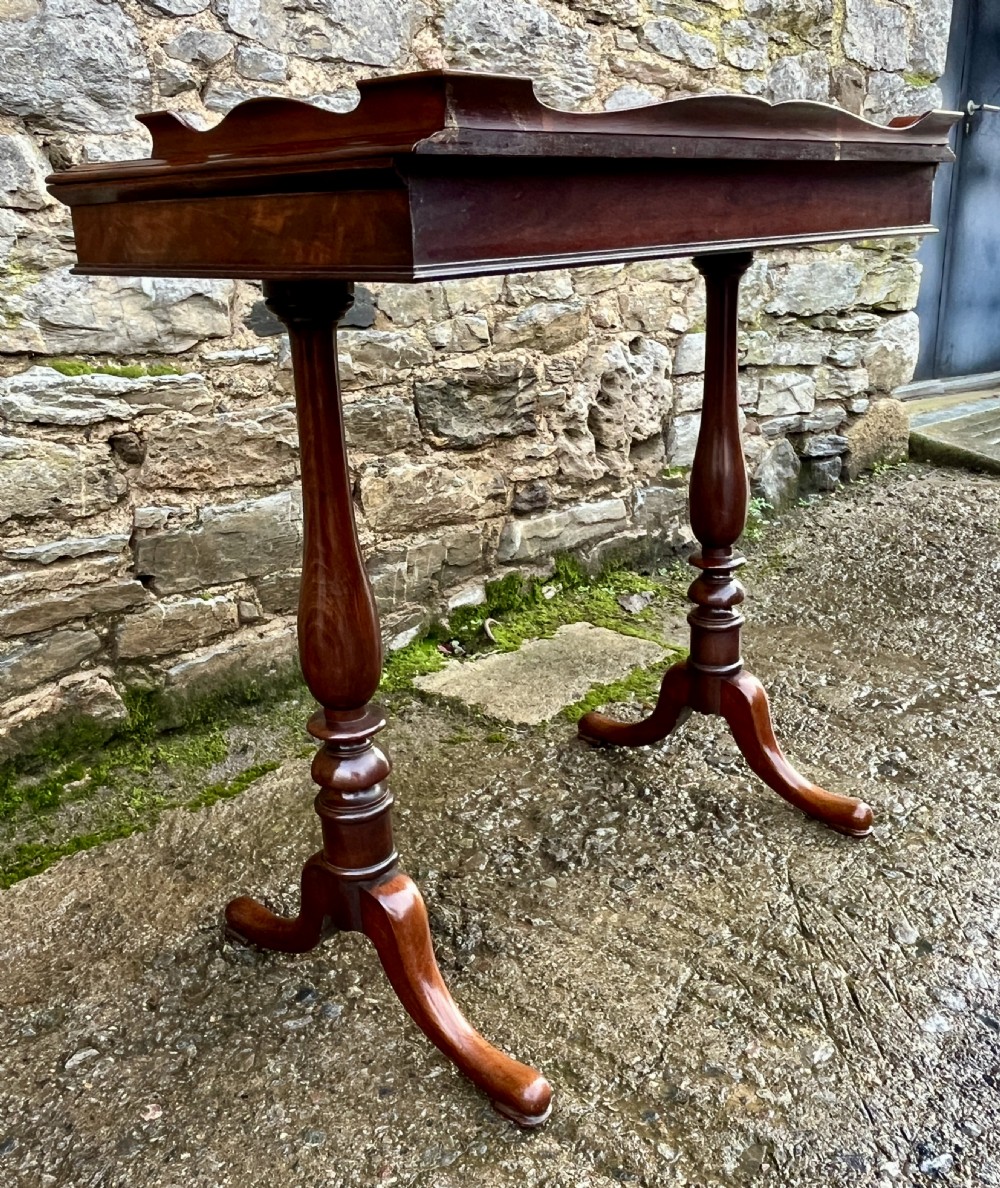 Victorian Mahogany Tray Top Side Table View XIV