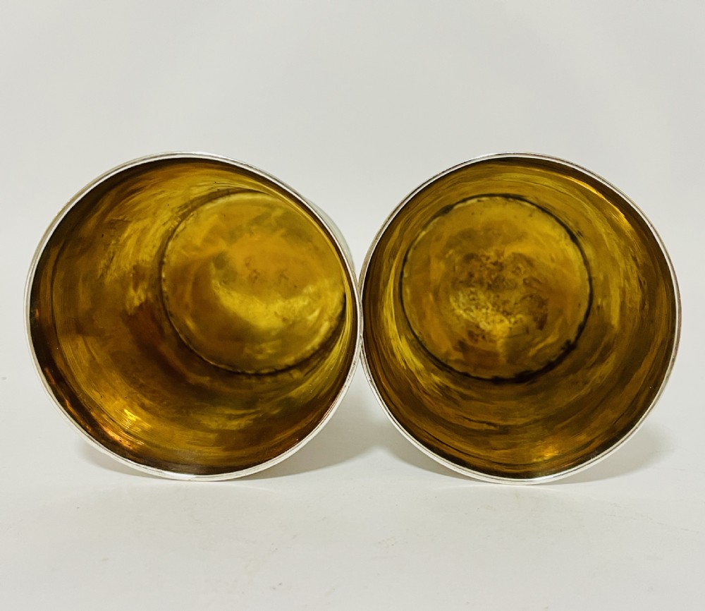 Pair of 18th Century Silver Beakers View VI
