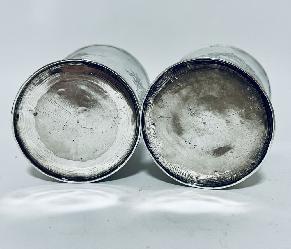 Pair of 18th Century Silver Beakers View VII