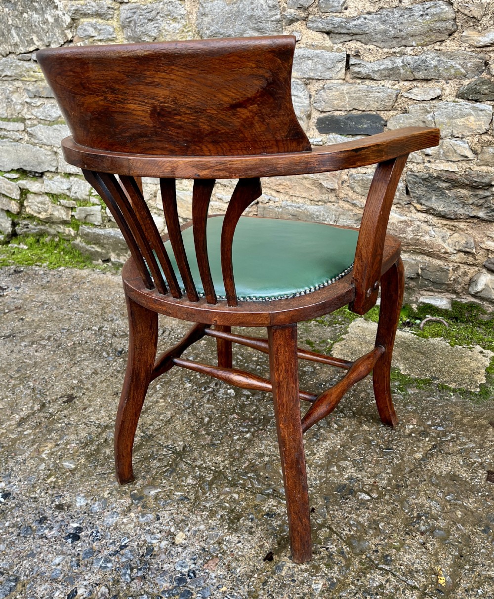 Antique Oak Desk Chair View IX