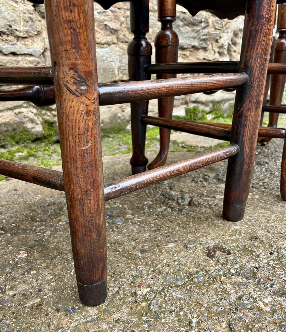 Set of 4 18th Century Ash and Elm Ladderback Chairs View XIV