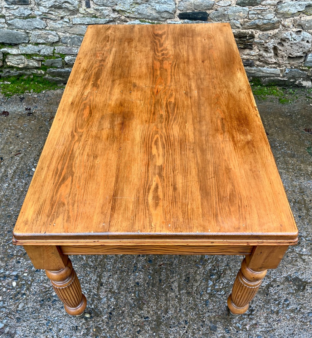 Victorian Pine Kitchen Table View XII