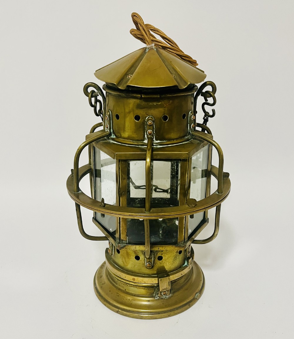 Antique Brass Ship's Lantern