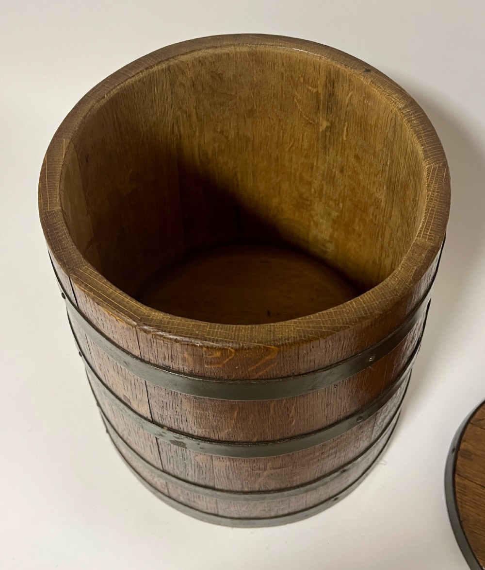Antique Coopered Oak Storage Barrel View III