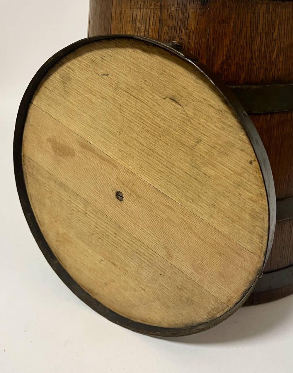 Antique Coopered Oak Storage Barrel View VII