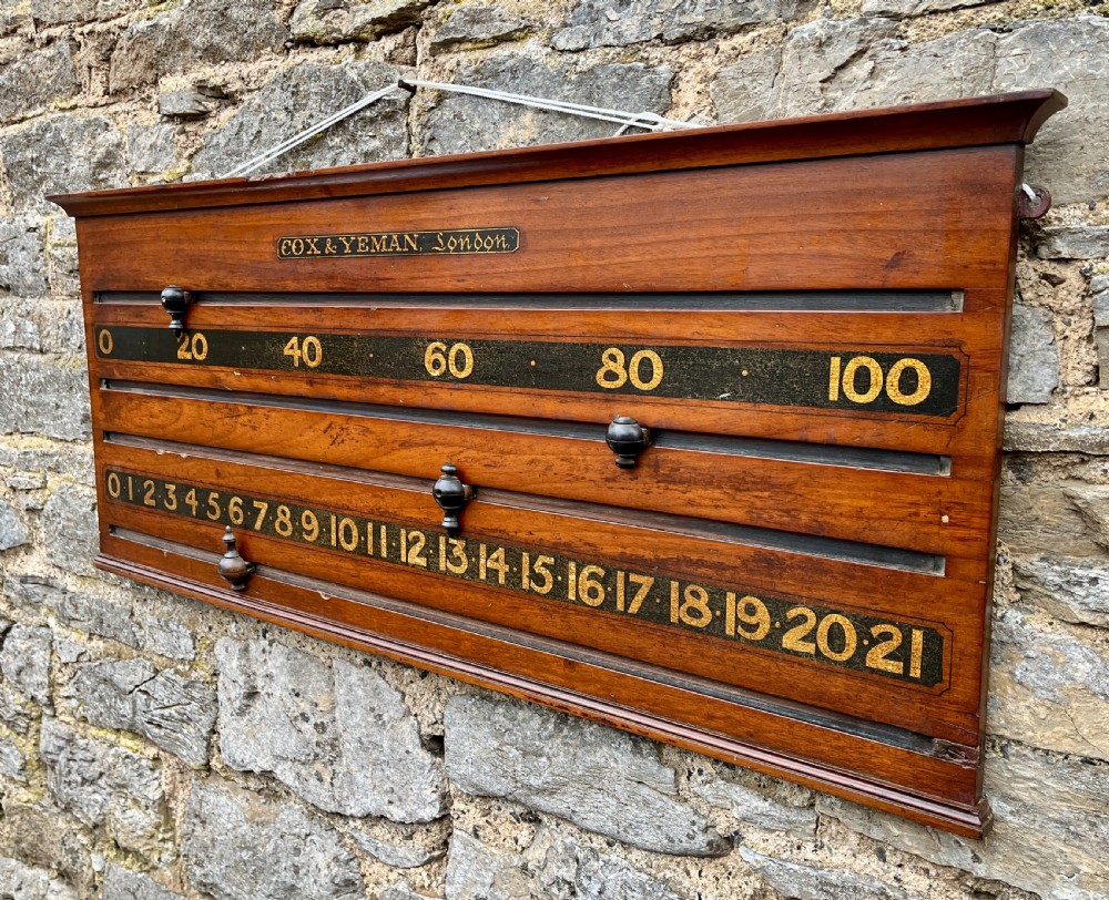 Victorian Mahogany Billiard Score Board View III