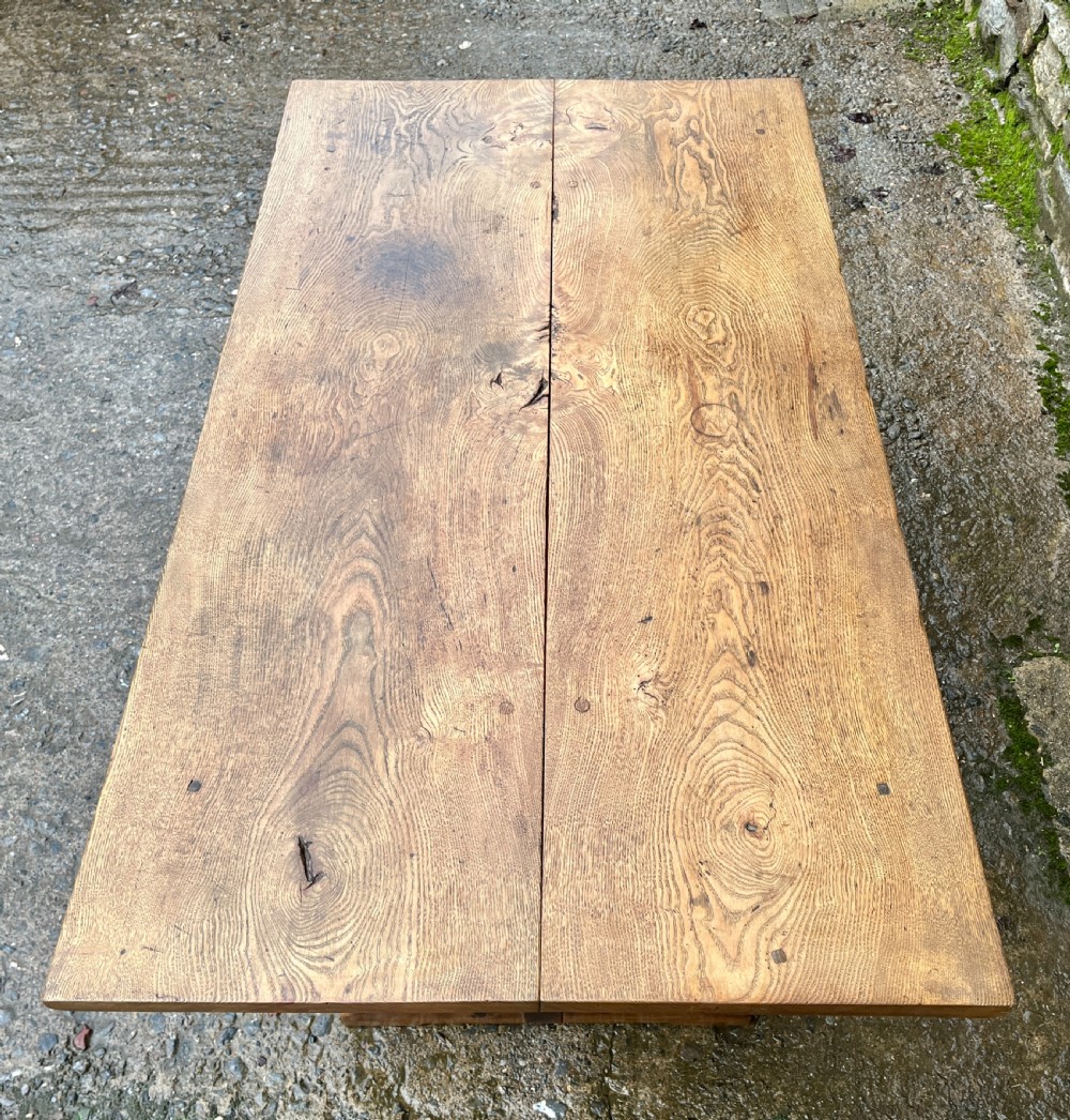 Antique Twin Plank Ash and Oak Refectory Table View V
