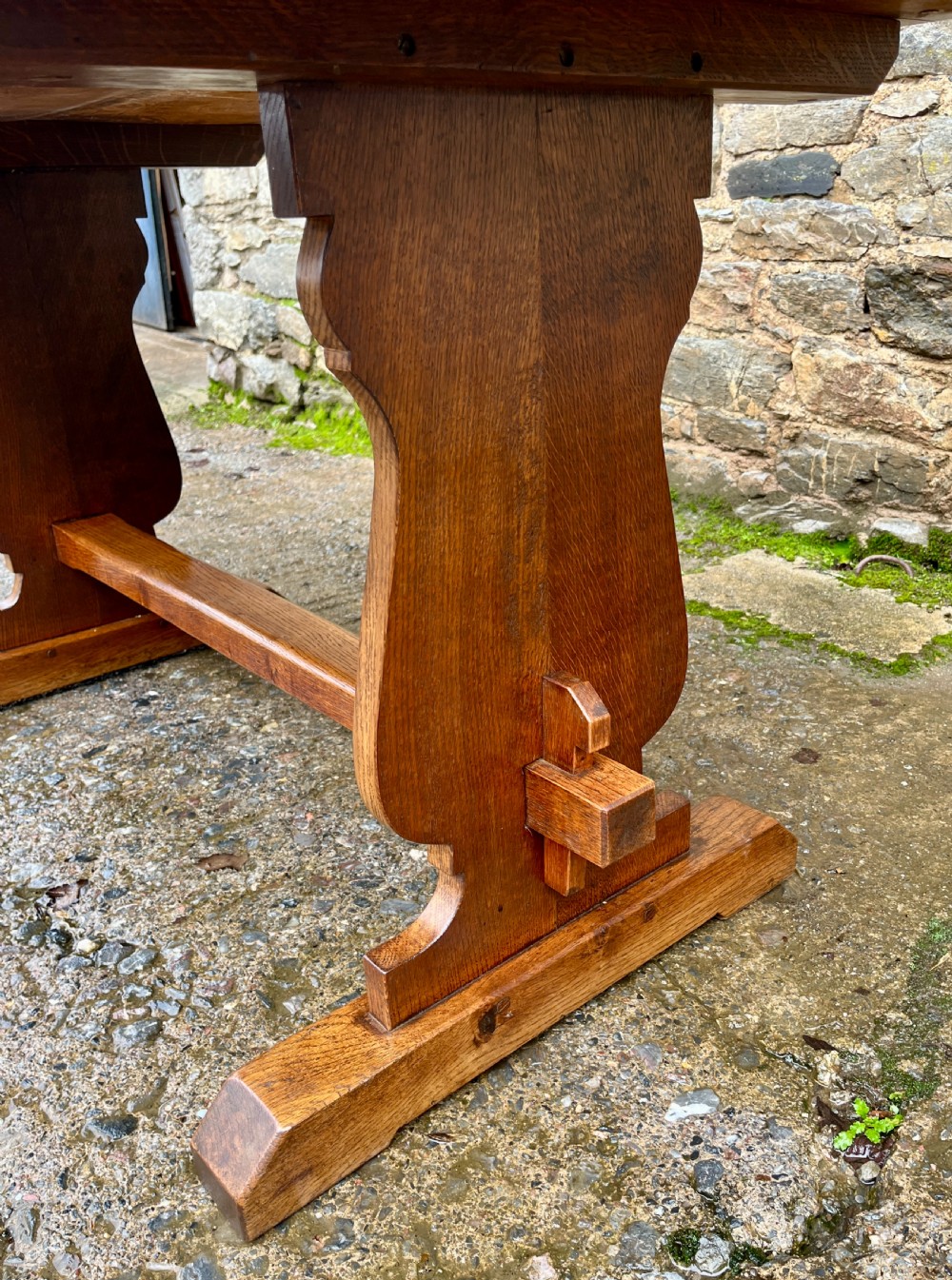 Antique Twin Plank Ash and Oak Refectory Table View XI