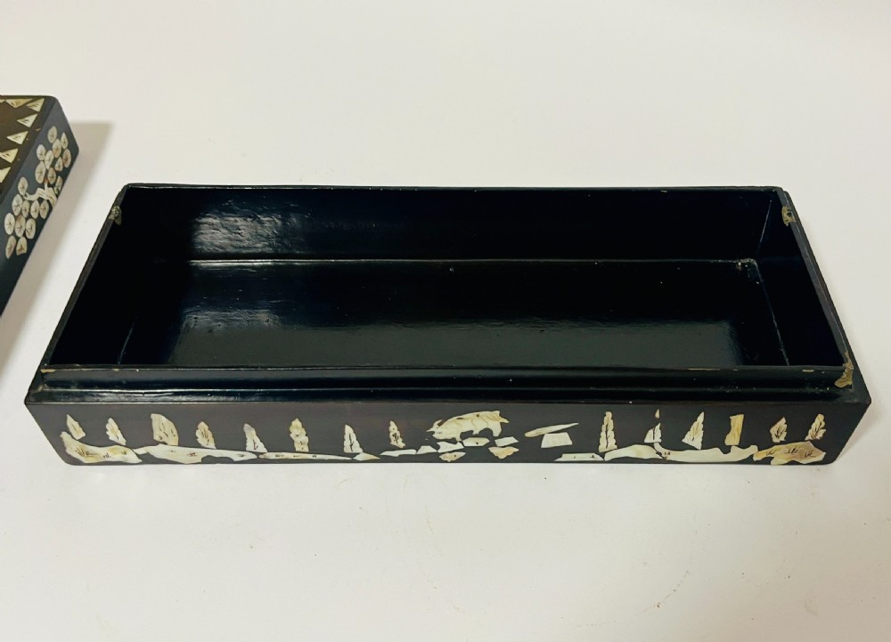 Antique Chinese Mother of Pearl Inlaid Box View X