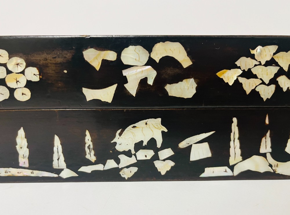 Antique Chinese Mother of Pearl Inlaid Box View XV