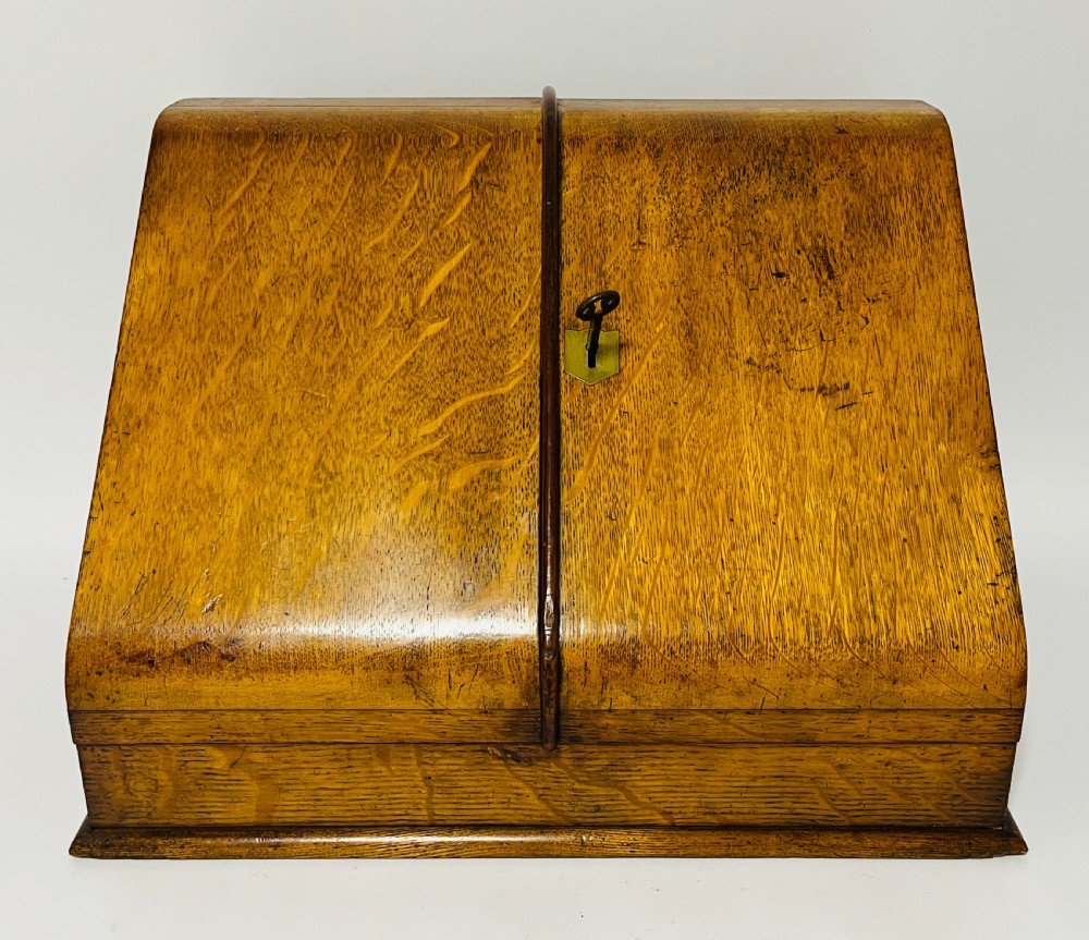 Antique Oak Stationery Cabinet View V