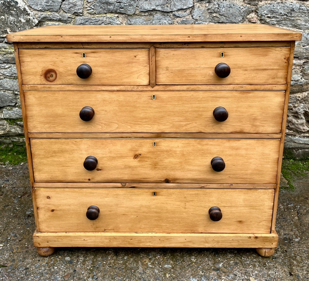 Antique Stripped Pine Chest of Drawers View II