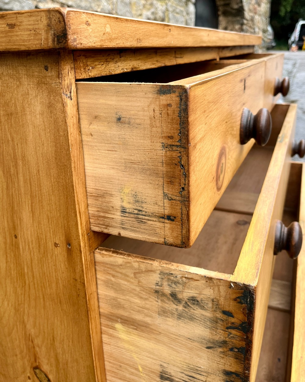 Antique Stripped Pine Chest of Drawers View V