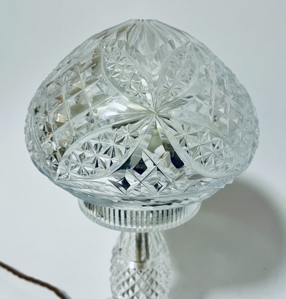 Antique Glass Mushroom Lamp View VIII