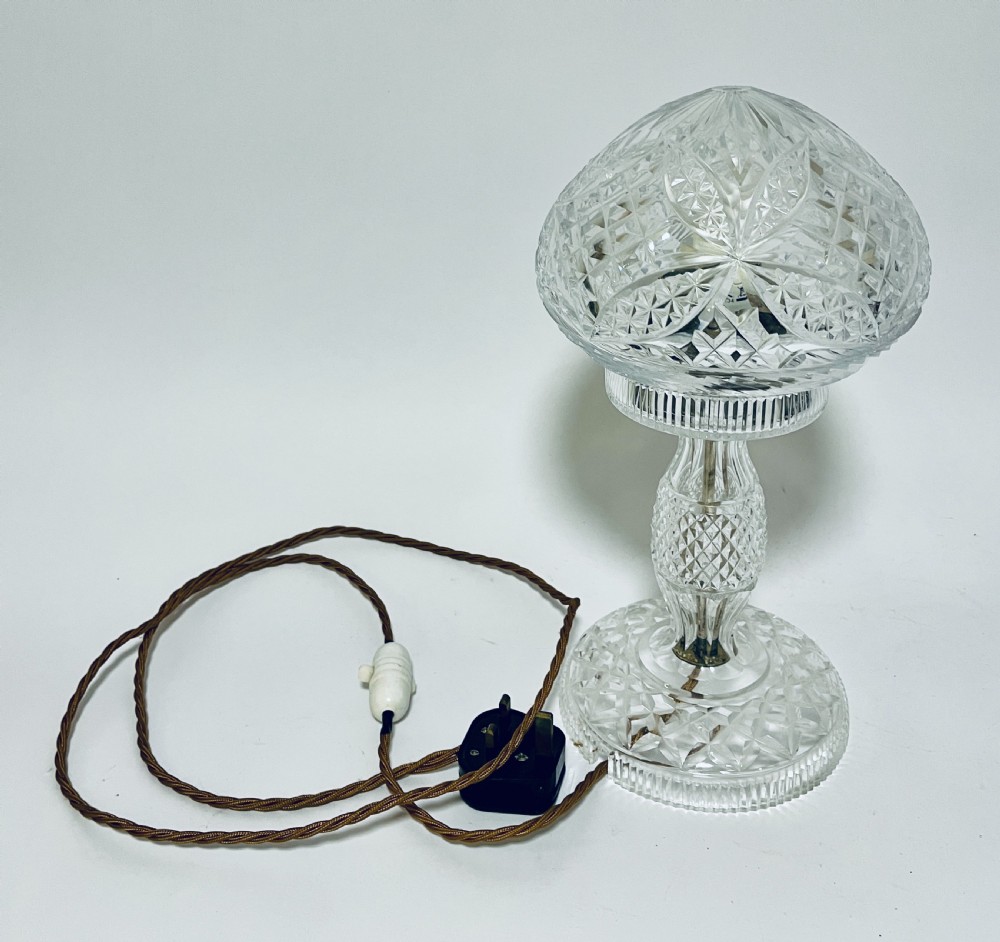 Antique Glass Mushroom Lamp View X