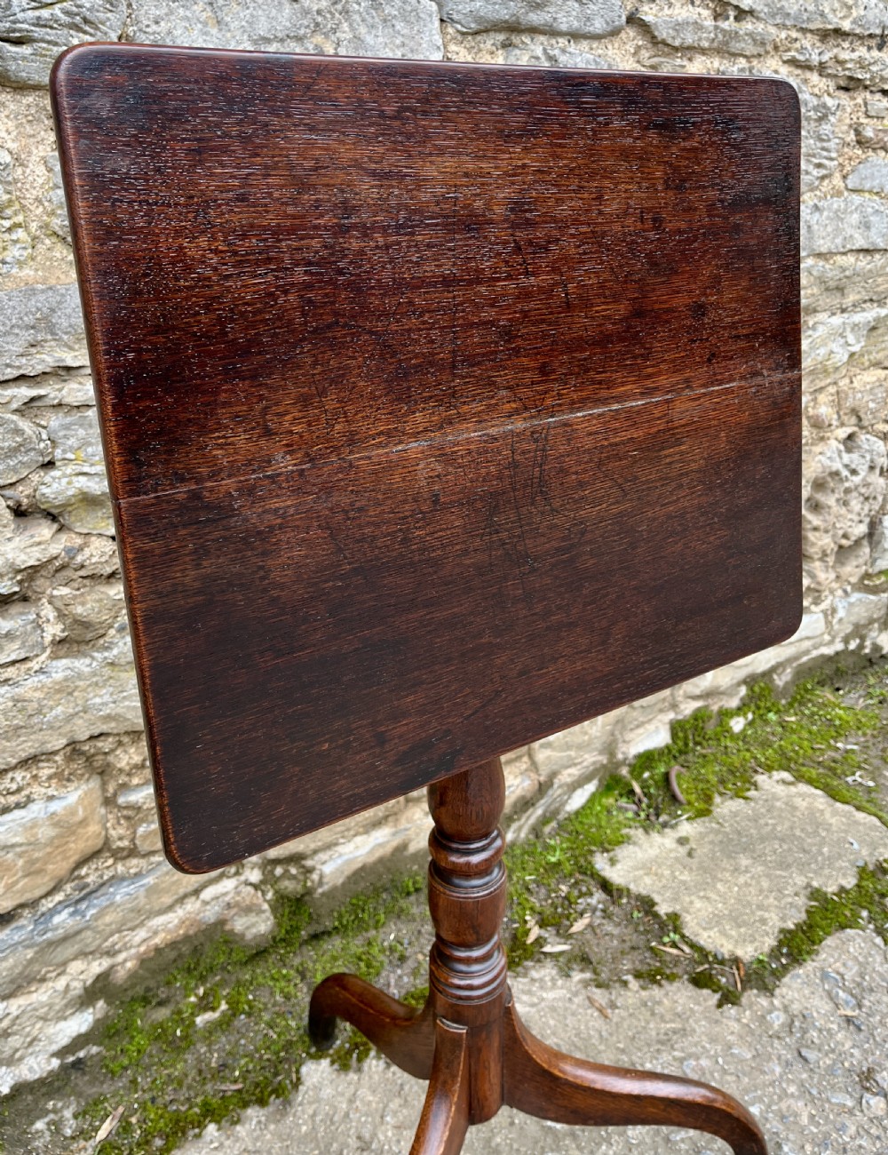 Georgian Oak Tilt Top Wine Table View XIII