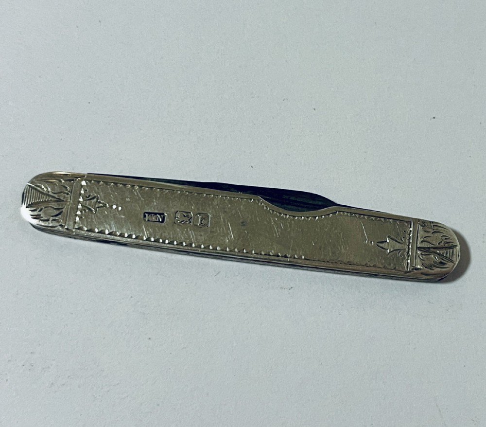 Antique Silver Folding Pen Knife