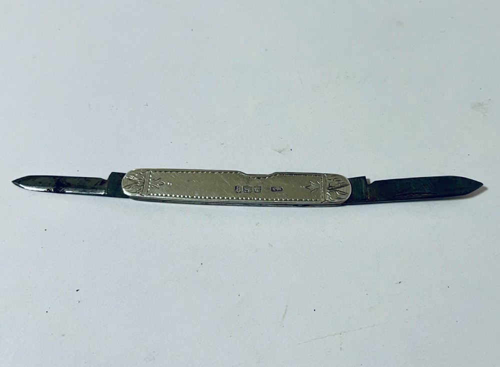 Antique Silver Folding Pen Knife View VII