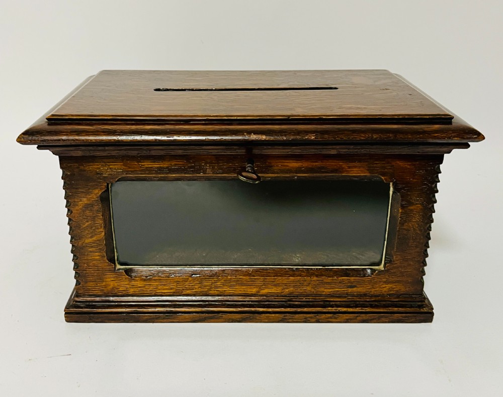 Antique Oak Letter Box View II