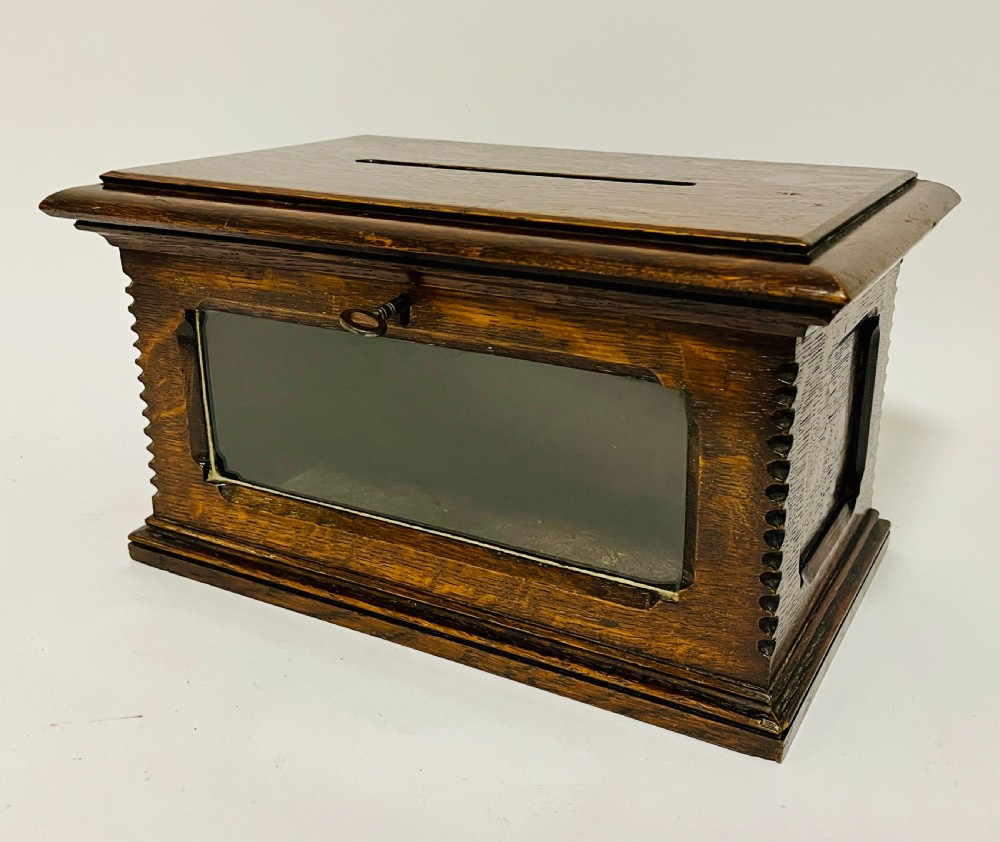Antique Oak Letter Box View V
