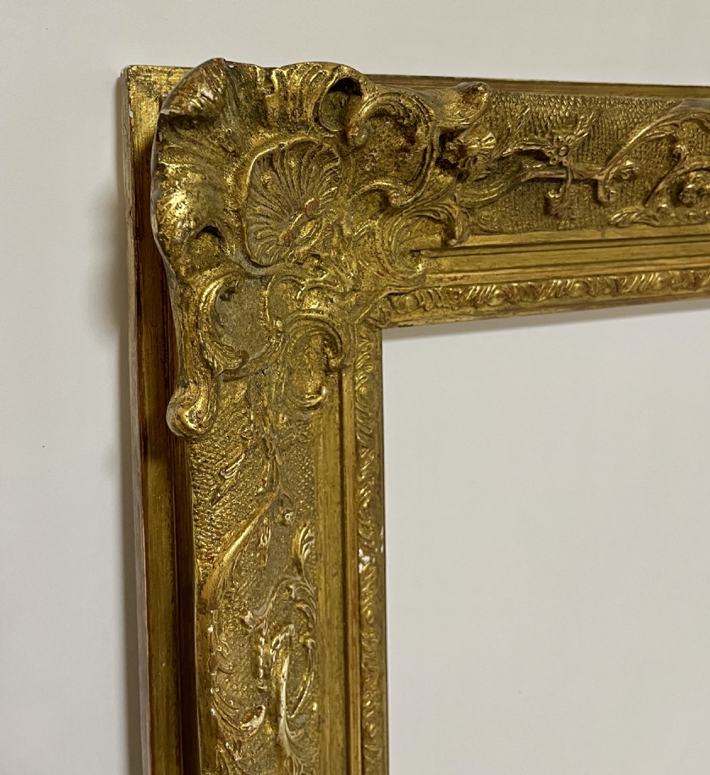 Large Antique Carved Wood and Gesso Picture Frame View V