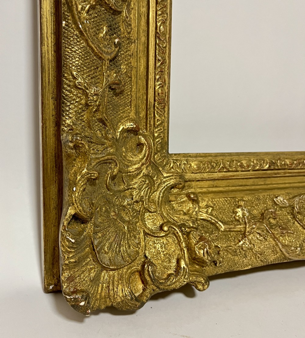Large Antique Carved Wood and Gesso Picture Frame View IX