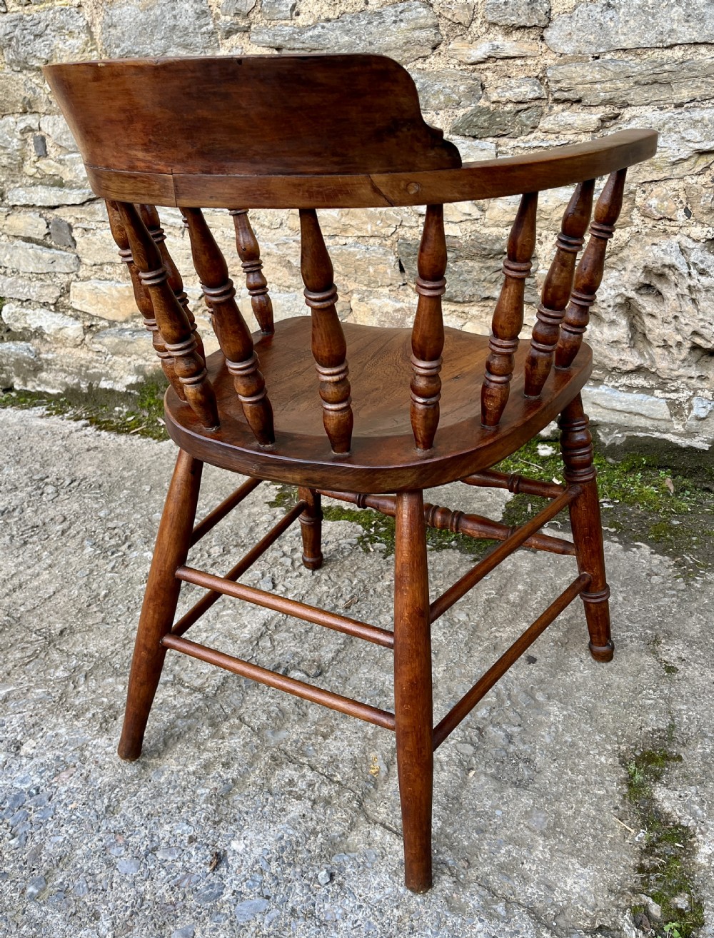 Antique Elm Captains Chair View V