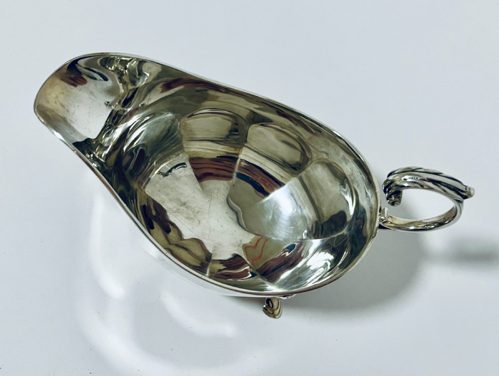 Antique Silver Sauce Boat View IX
