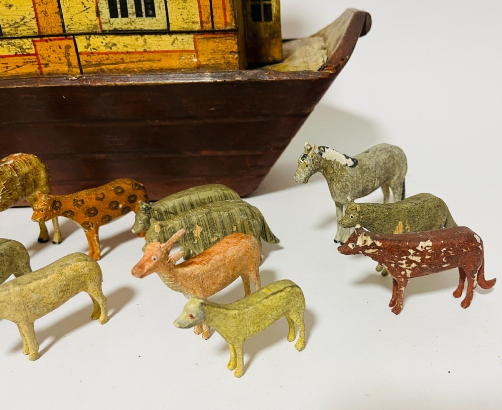 Victorian German Noah's Ark and Animals View II