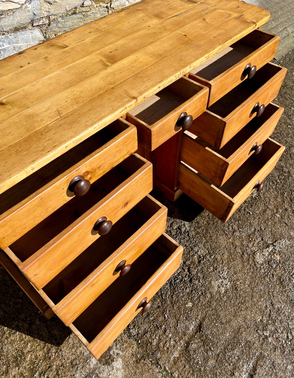 Antique Pine Dresser Base View X